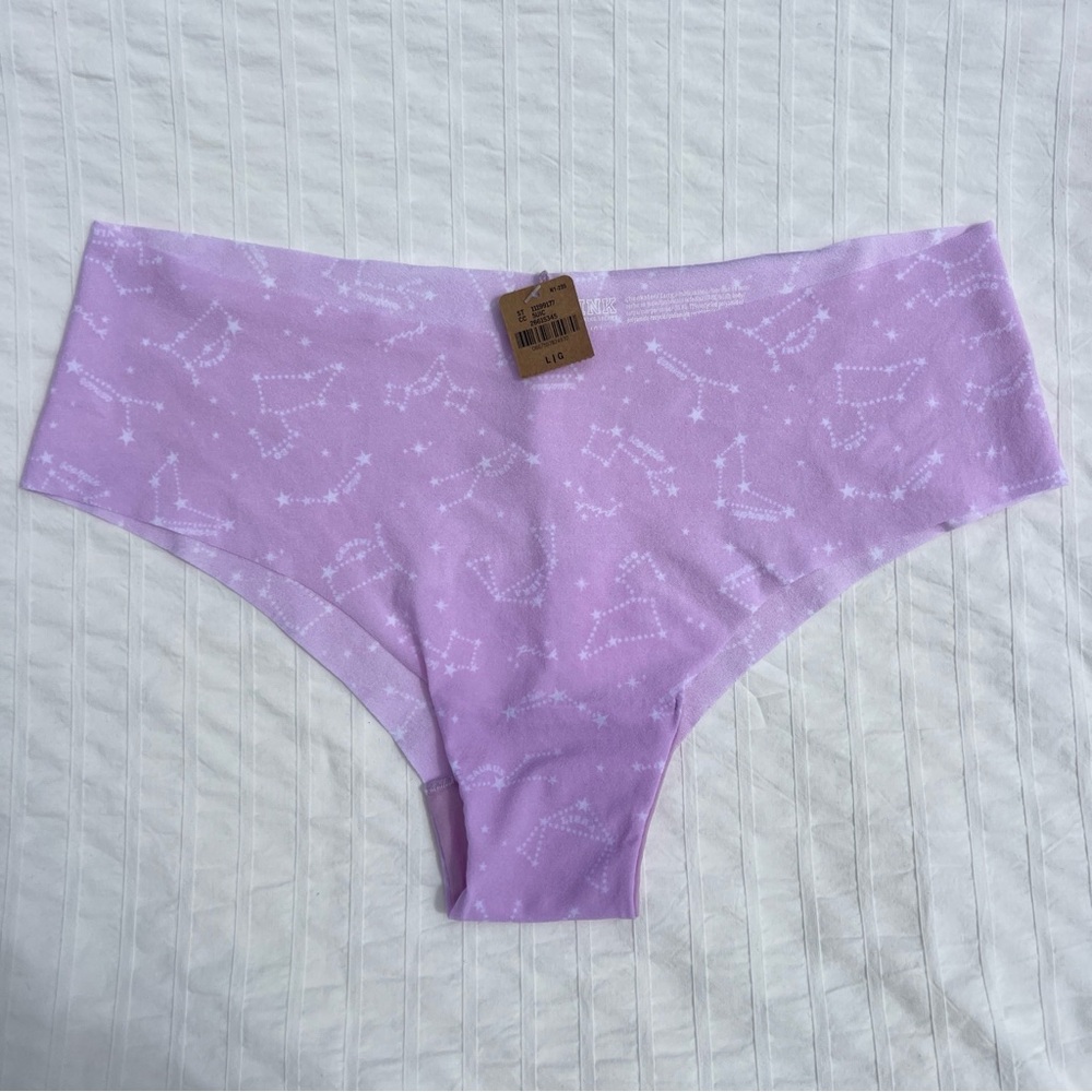 NWT PINK Victoria's Secret Cheekster Tanga Constellation Panties, L